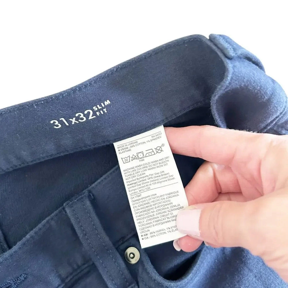 Banana Republic Traveler Navy Blue Slim Fit Jeans Sz 31x32